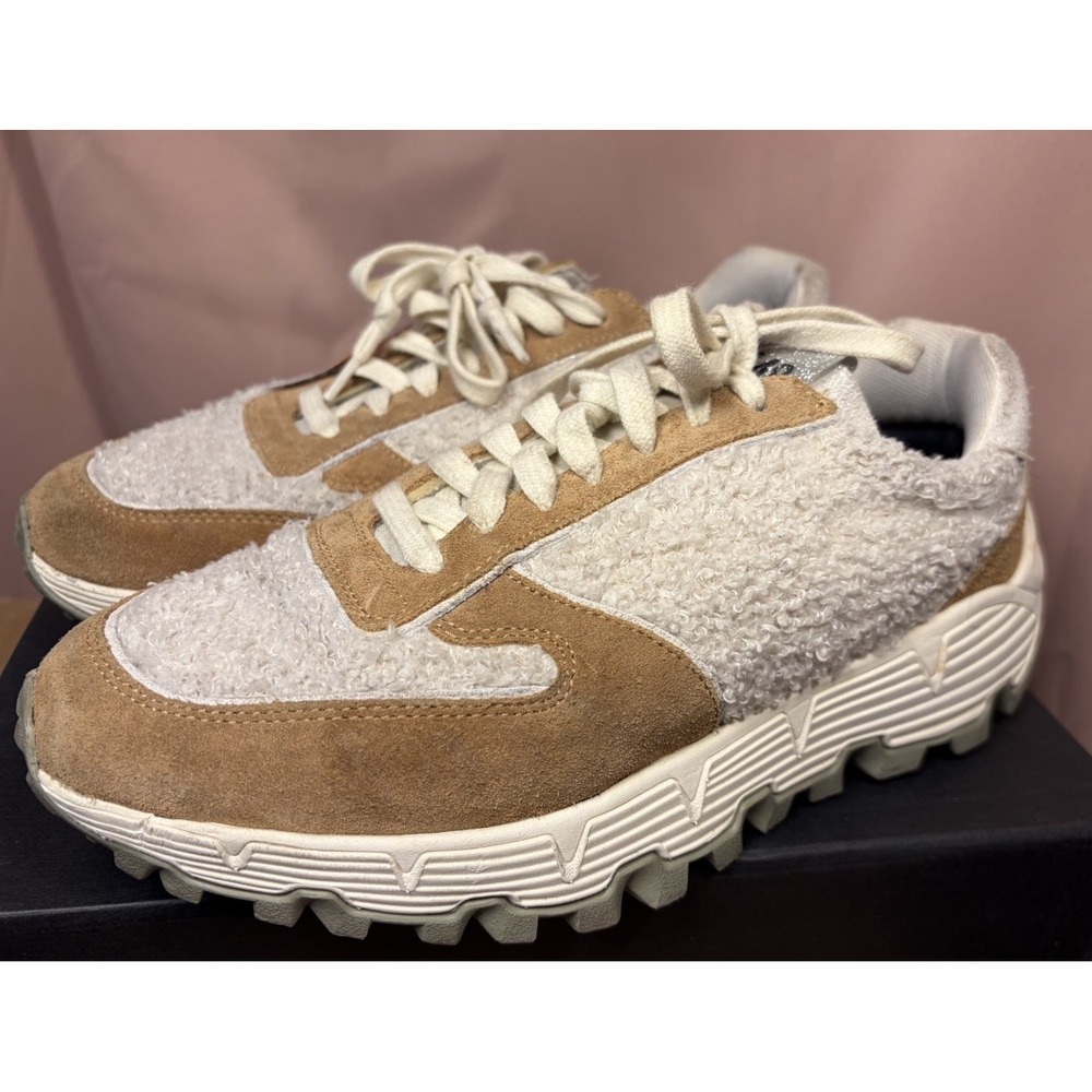 ⭐️ P448 Jackson Tan Suede Faux Fur Sneakers US Size 8.5 EU 39